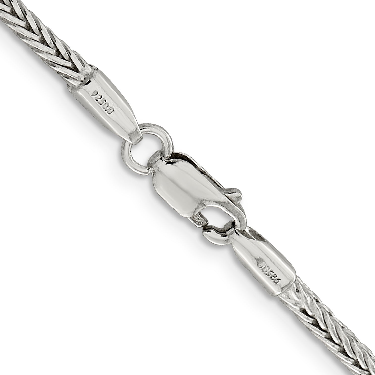 20 Inch Sterling Silver 2.5mm Diamond-Cut Round Franco Chain Necklace