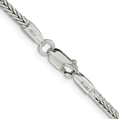 20 Inch Sterling Silver 2.5mm Diamond-Cut Round Franco Chain Necklace