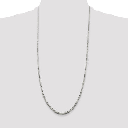 30 Inch Sterling Silver 2.5mm Diamond-Cut Round Franco Chain Necklace
