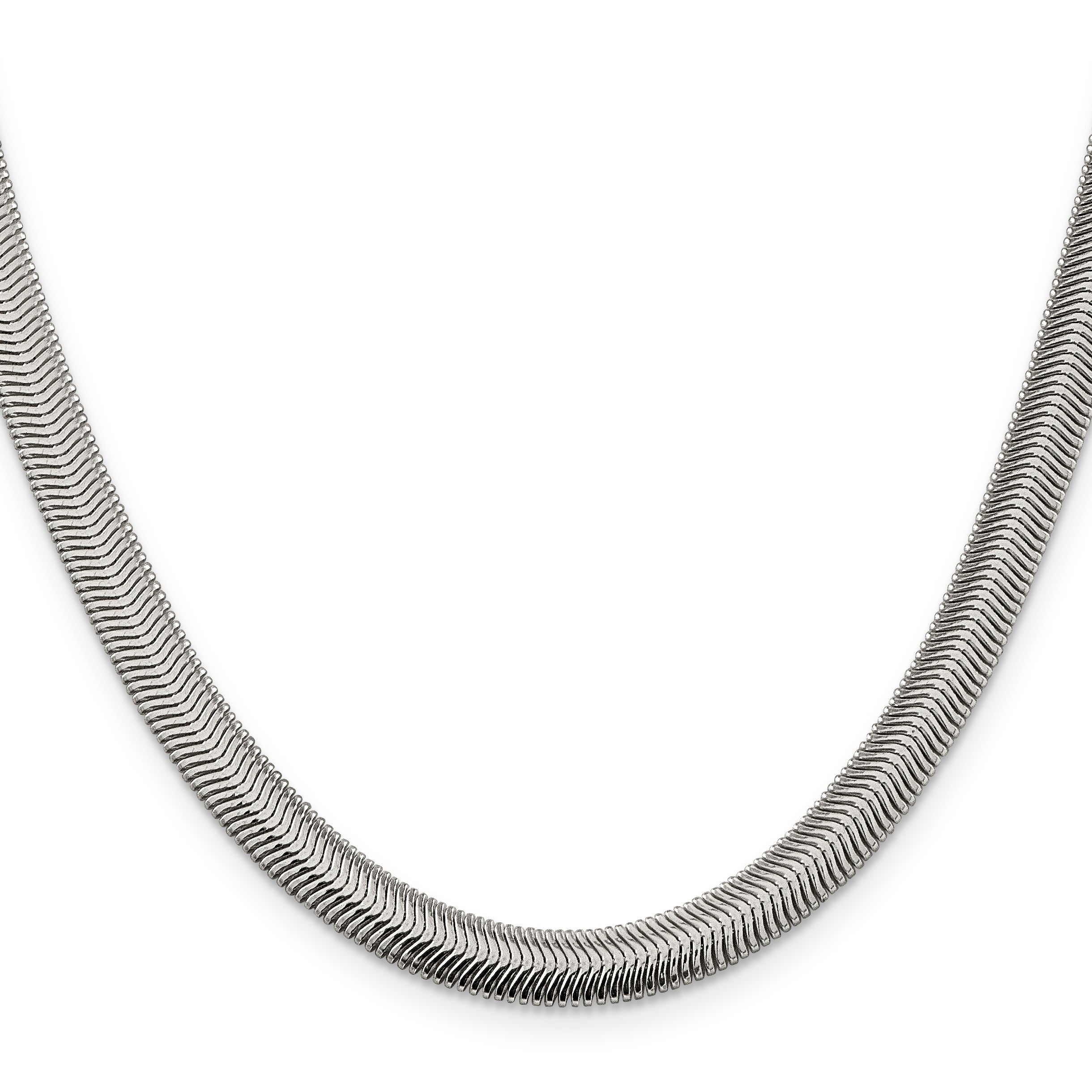 24 Inch Sterling Silver 6.25mm Flat Oval Snake Chain Necklace