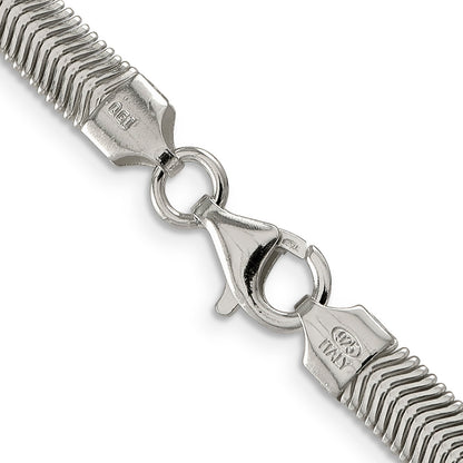 16 Inch Sterling Silver 6.25mm Flat Oval Snake Chain Necklace