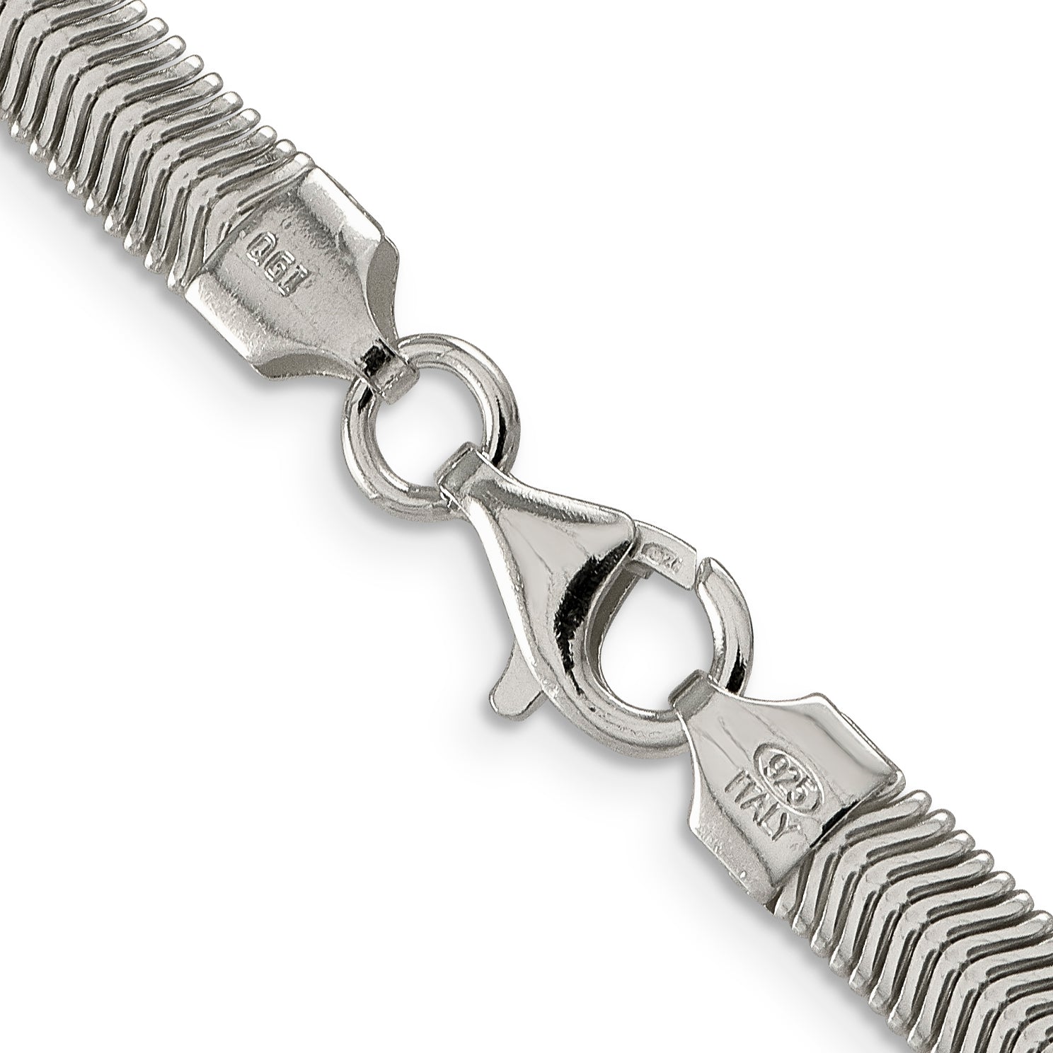 18 Inch Sterling Silver 6.25mm Flat Oval Snake Chain Necklace