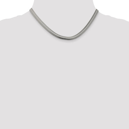 16 Inch Sterling Silver 6.25mm Flat Oval Snake Chain Necklace