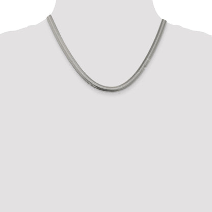 18 Inch Sterling Silver 6.25mm Flat Oval Snake Chain Necklace