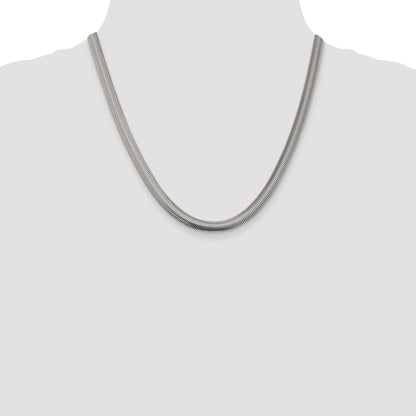 20 Inch Sterling Silver 6.25mm Flat Oval Snake Chain Necklace