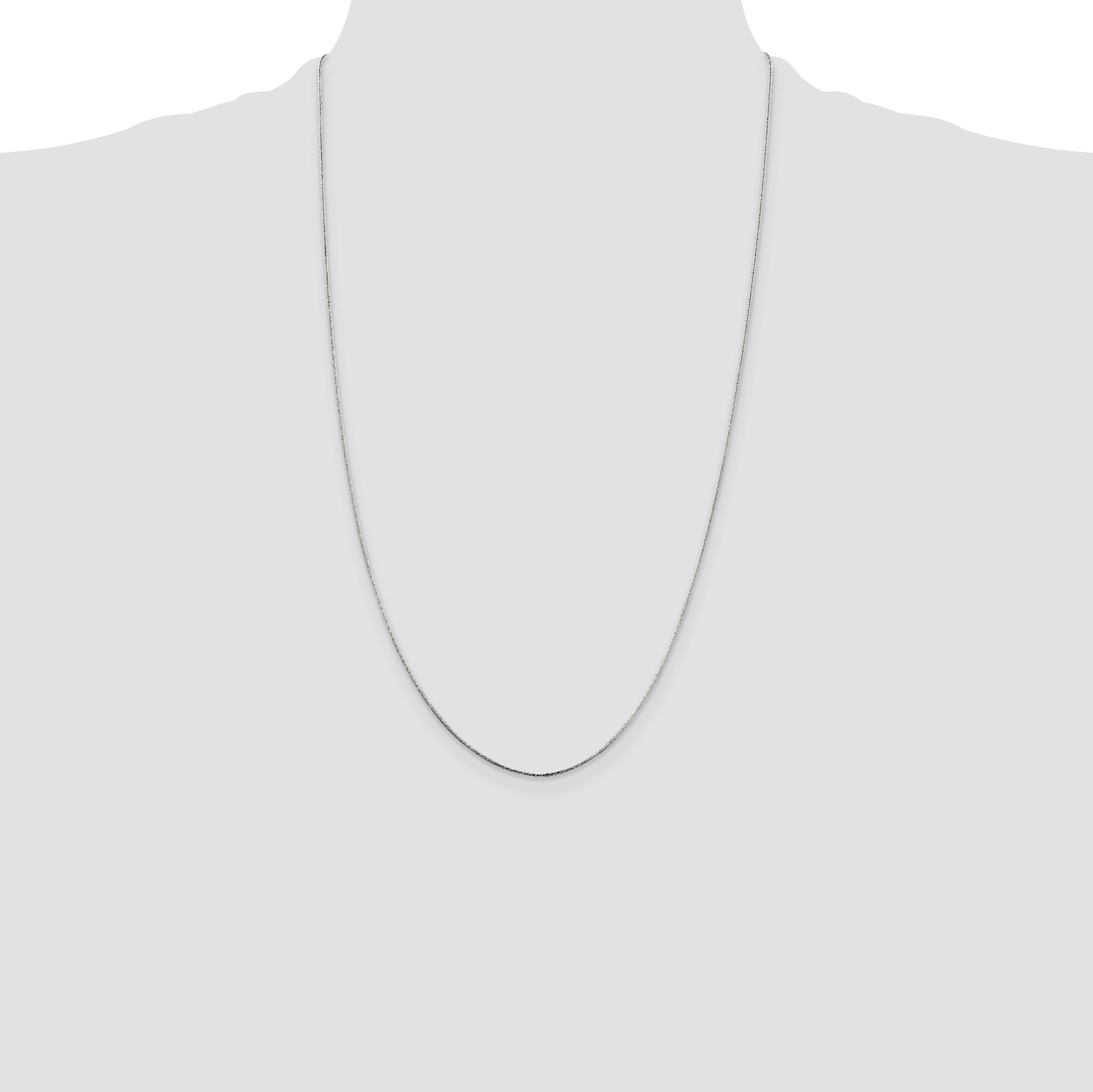 26 Inch Sterling Silver .85mm Diamond-Cut Snake Chain Necklace