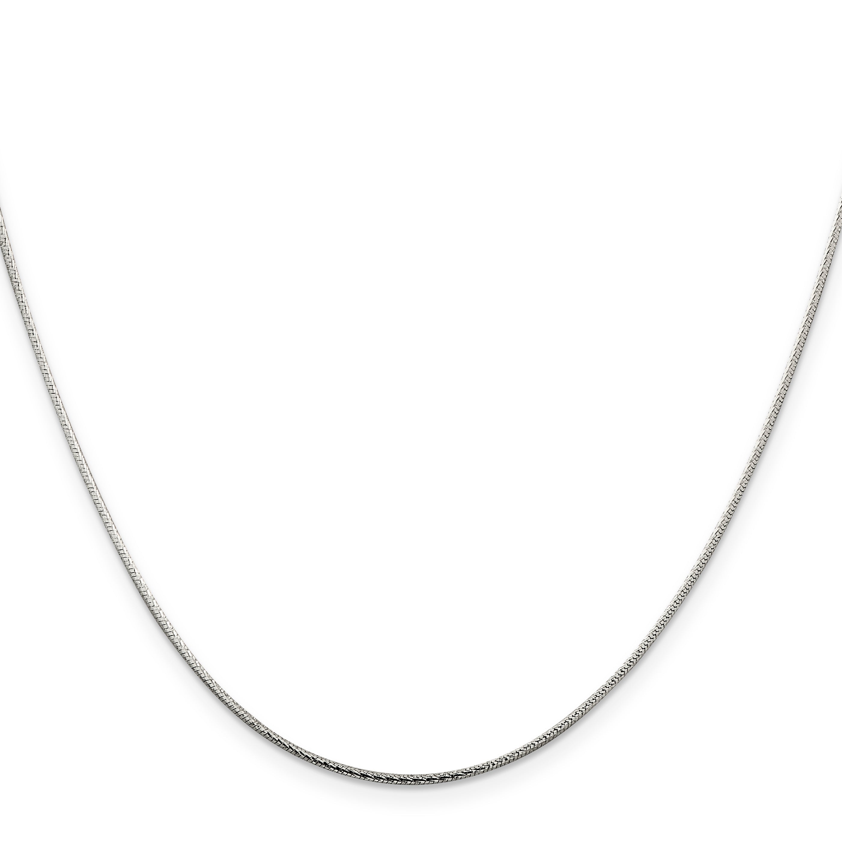 18 Inch Sterling Silver 1.25mm Diamond-Cut Snake Chain Necklace