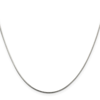 20 Inch Sterling Silver 1.25mm Diamond-Cut Snake Chain Necklace