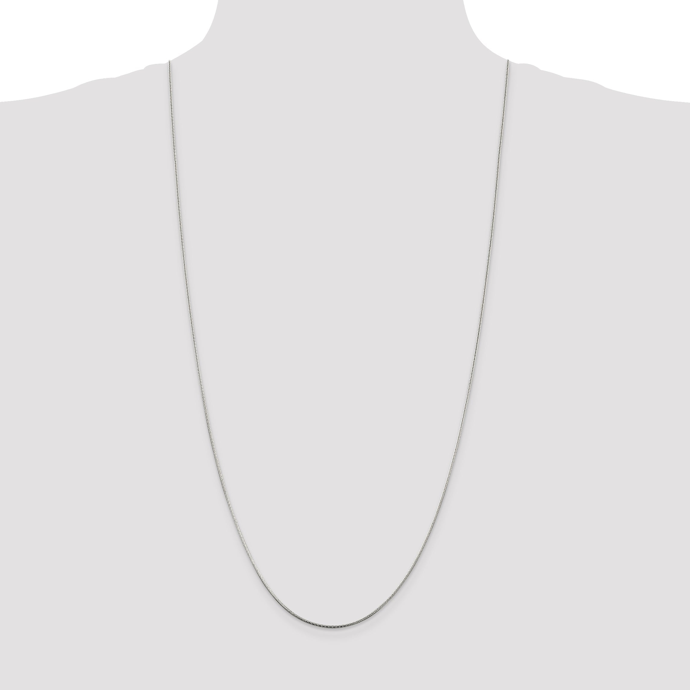 30 Inch Sterling Silver 1.25mm Diamond-Cut Snake Chain Necklace