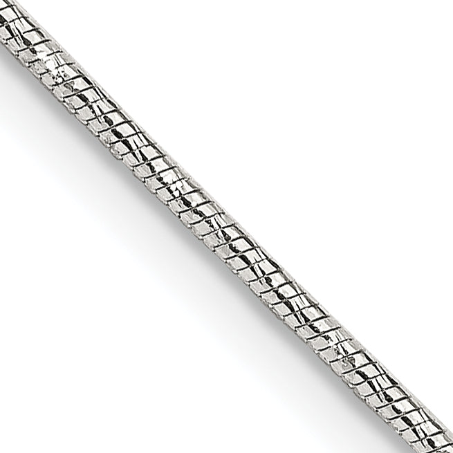 16 Inch Sterling Silver 1.25mm Diamond-Cut Snake Chain Necklace