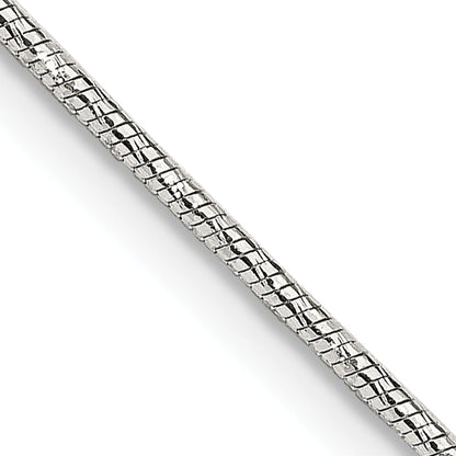 20 Inch Sterling Silver 1.25mm Diamond-Cut Snake Chain Necklace