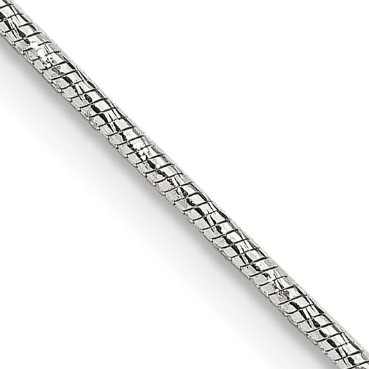 20 Inch Sterling Silver 1.25mm Diamond-Cut Snake Chain Necklace