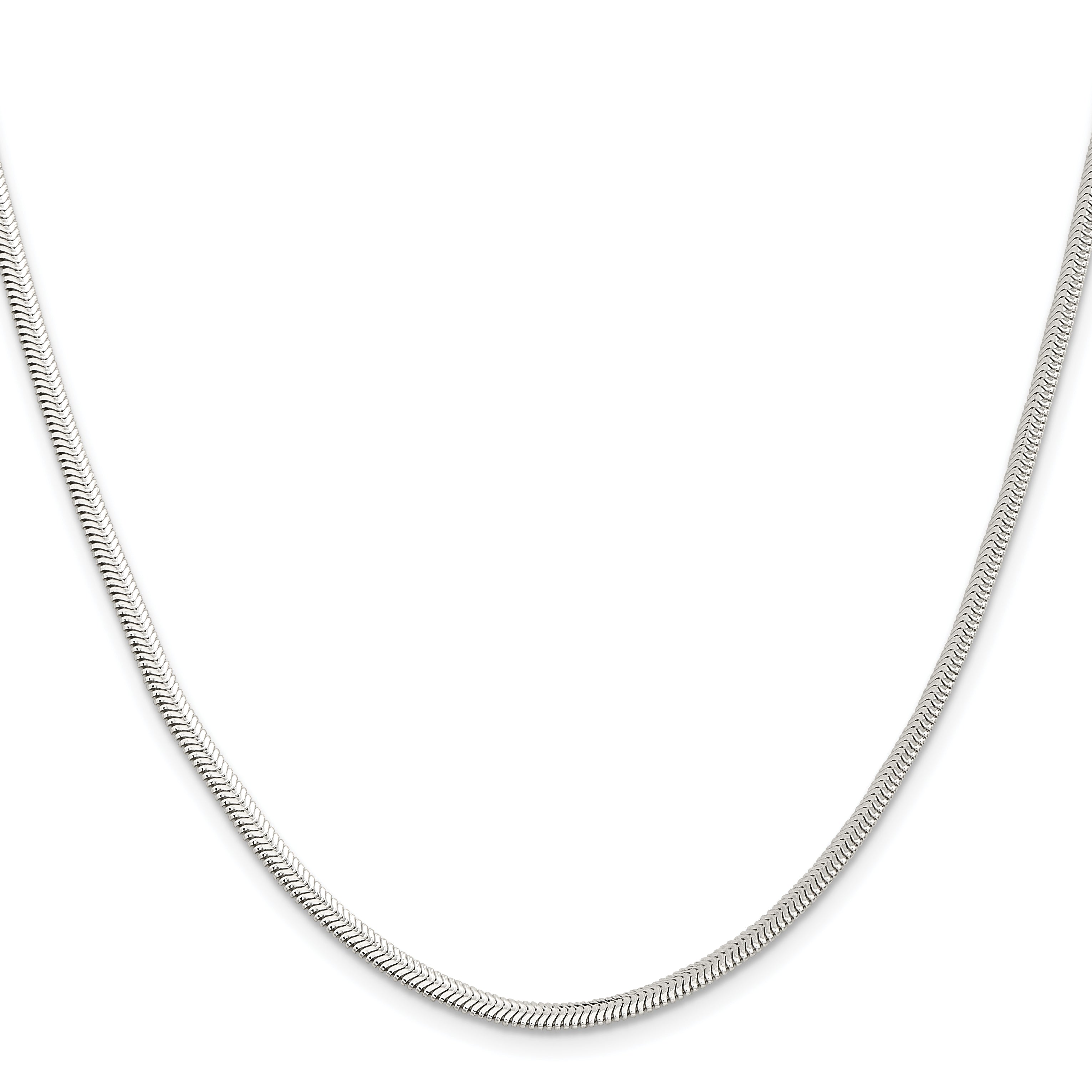 20 Inch Sterling Silver 3.3mm Flat Oval Snake Chain Necklace