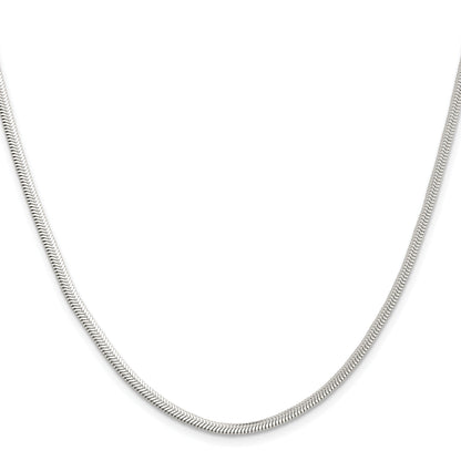 26 Inch Sterling Silver 3.3mm Flat Oval Snake Chain Necklace