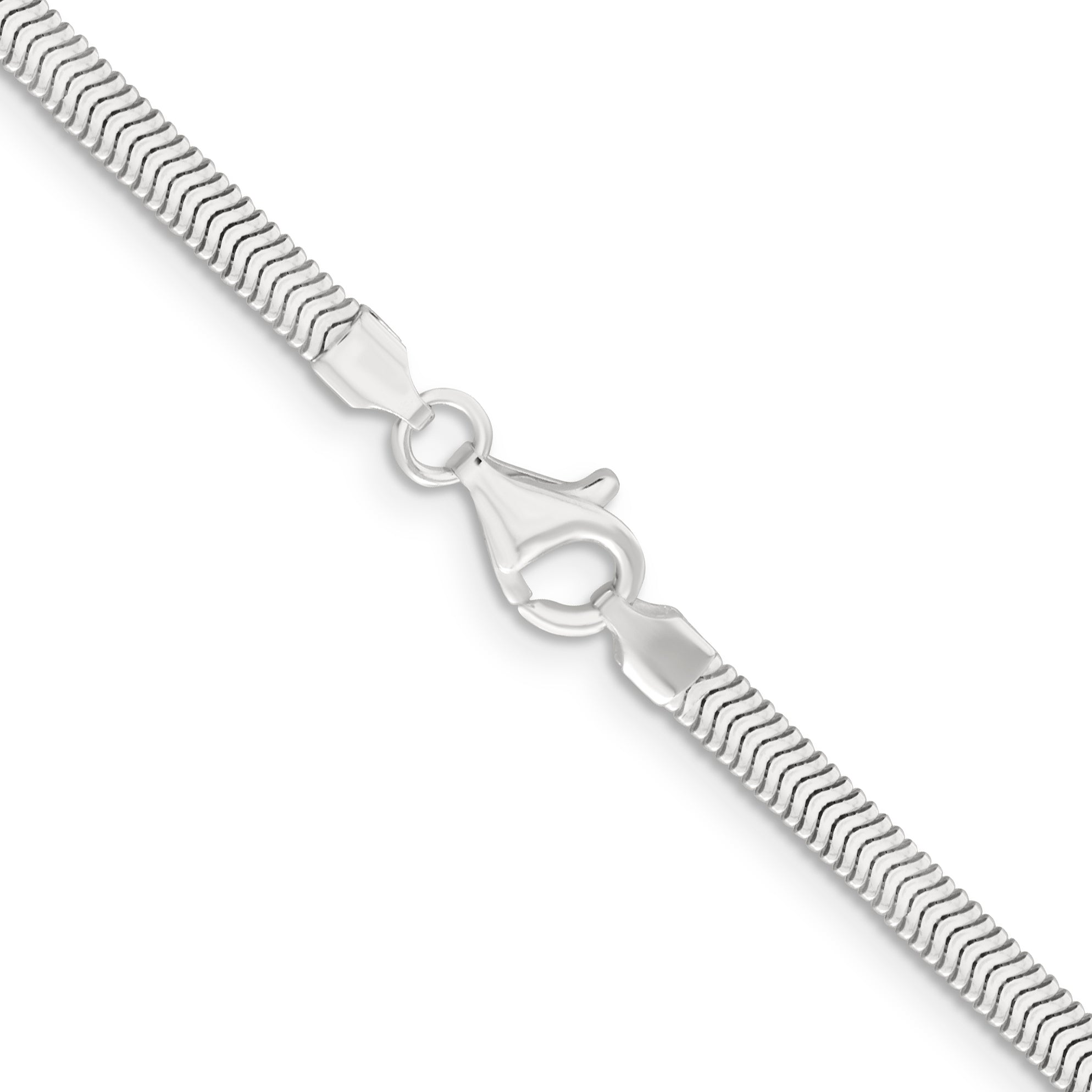 16 Inch Sterling Silver 3.3mm Flat Oval Snake Chain Necklace