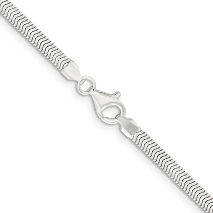 26 Inch Sterling Silver 3.3mm Flat Oval Snake Chain Necklace