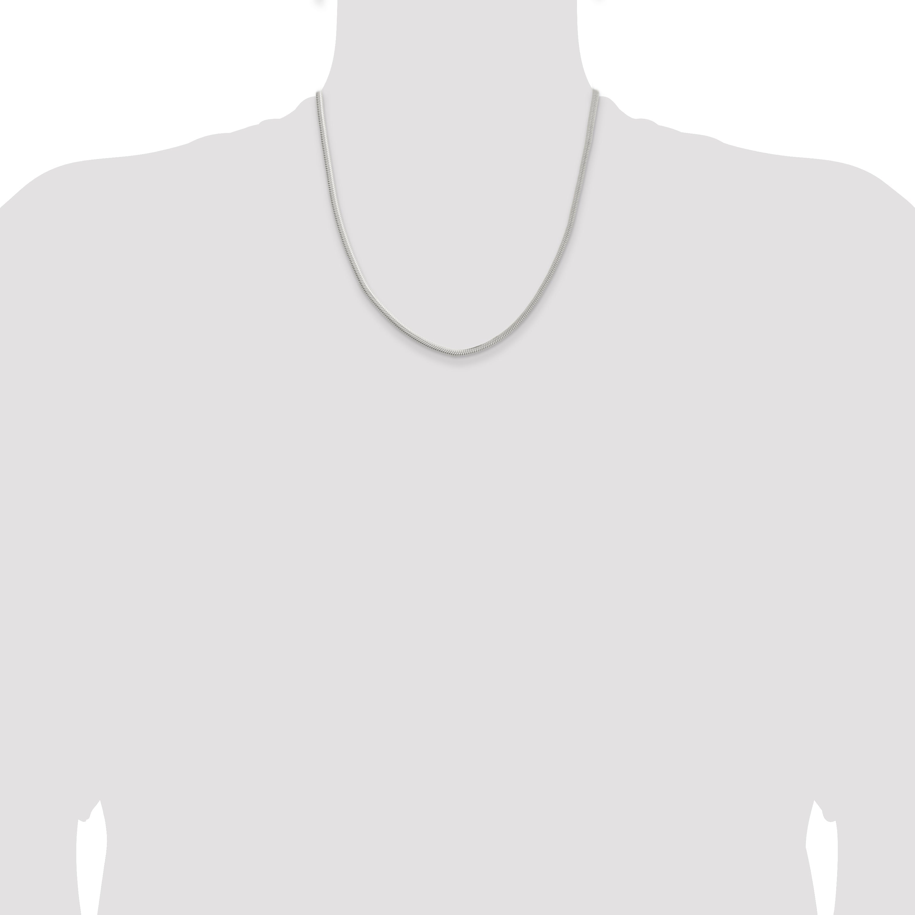 20 Inch Sterling Silver 3.3mm Flat Oval Snake Chain Necklace