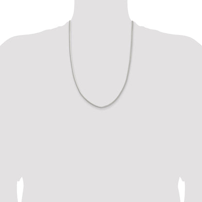 24 Inch Sterling Silver 3.3mm Flat Oval Snake Chain Necklace