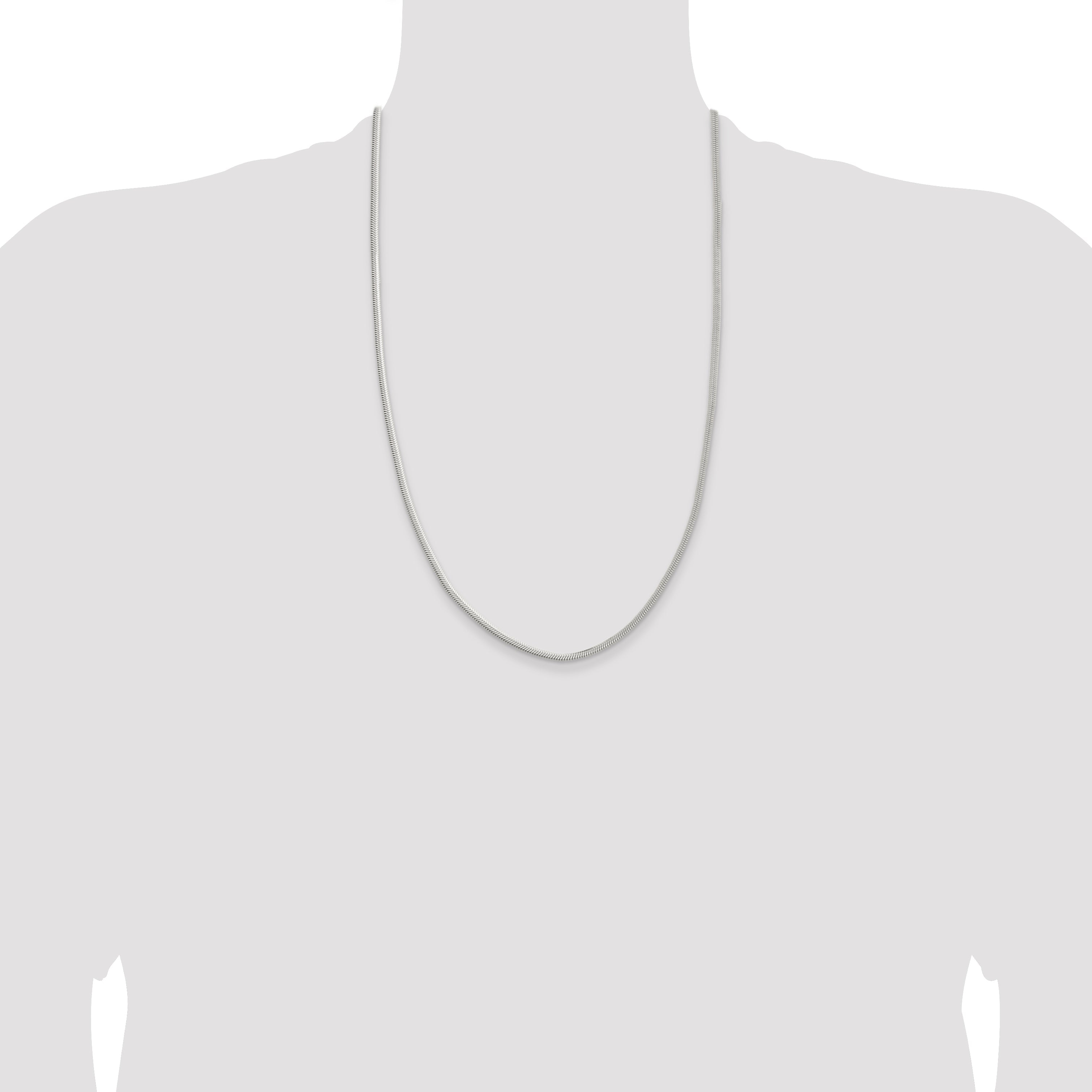 26 Inch Sterling Silver 3.3mm Flat Oval Snake Chain Necklace