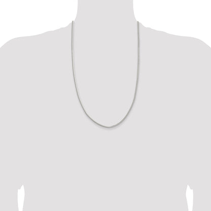 26 Inch Sterling Silver 3.3mm Flat Oval Snake Chain Necklace