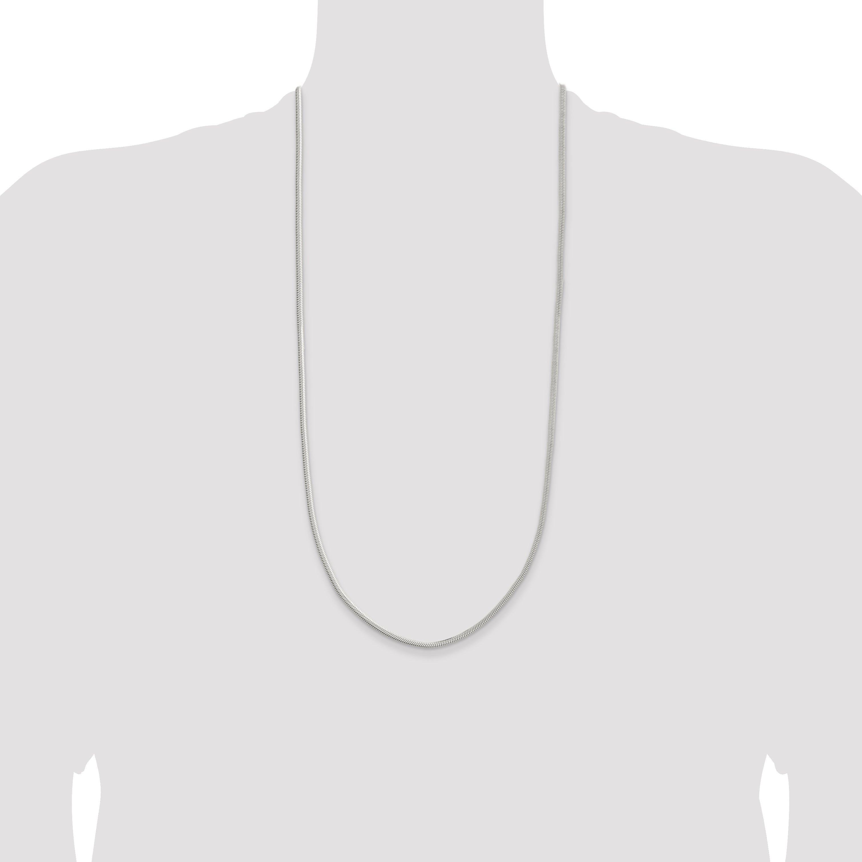 30 Inch Sterling Silver 3.3mm Flat Oval Snake Chain Necklace