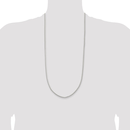 30 Inch Sterling Silver 3.3mm Flat Oval Snake Chain Necklace