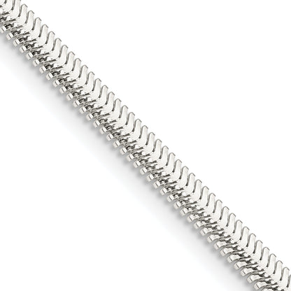 20 Inch Sterling Silver 3.3mm Flat Oval Snake Chain Necklace