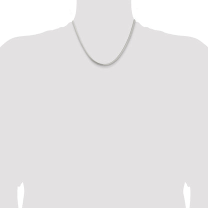 18 Inch Sterling Silver 3.5mm 6-Sided Oval Snake Chain Necklace