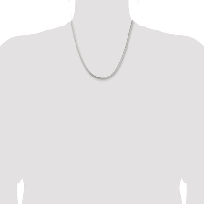 20 Inch Sterling Silver 3.5mm 6-Sided Oval Snake Chain Necklace