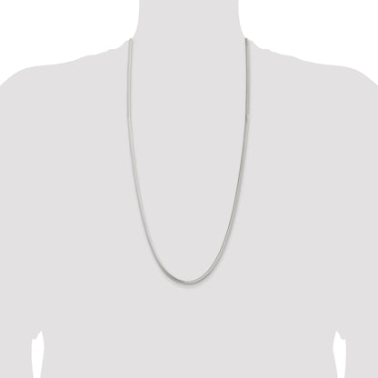 30 Inch Sterling Silver 3.5mm 6-Sided Oval Snake Chain Necklace