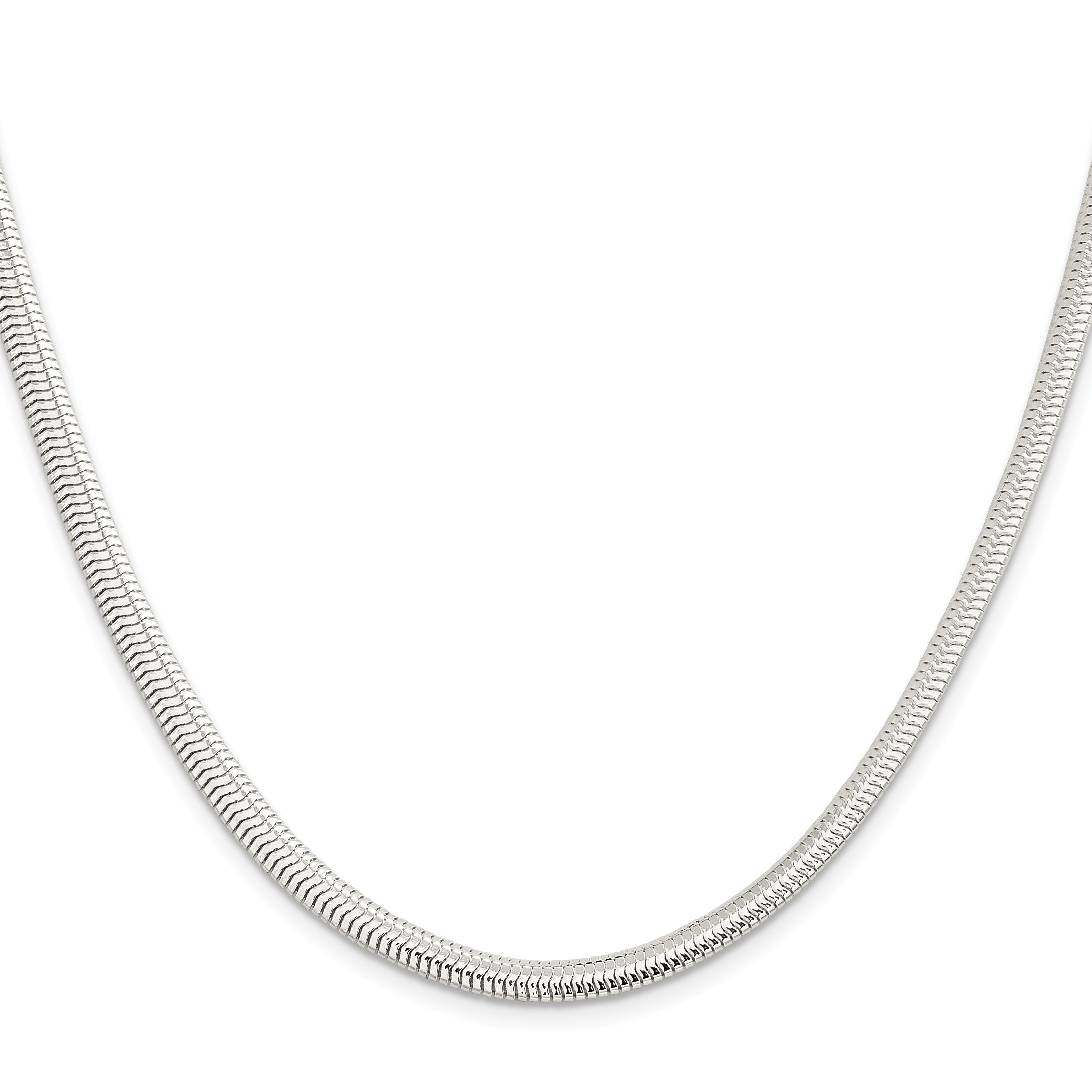 20 Inch Sterling Silver 5mm 6-Sided Oval Snake Chain Necklace