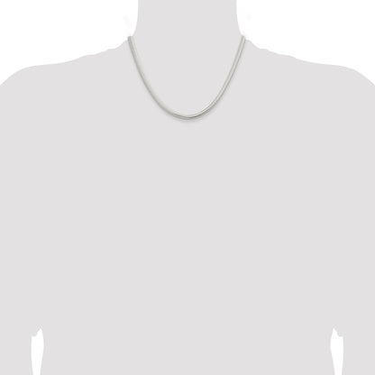 18 Inch Sterling Silver 5mm 6-Sided Oval Snake Chain Necklace