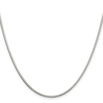 16 Inch Sterling Silver 2mm Diamond-Cut Snake Chain Necklace