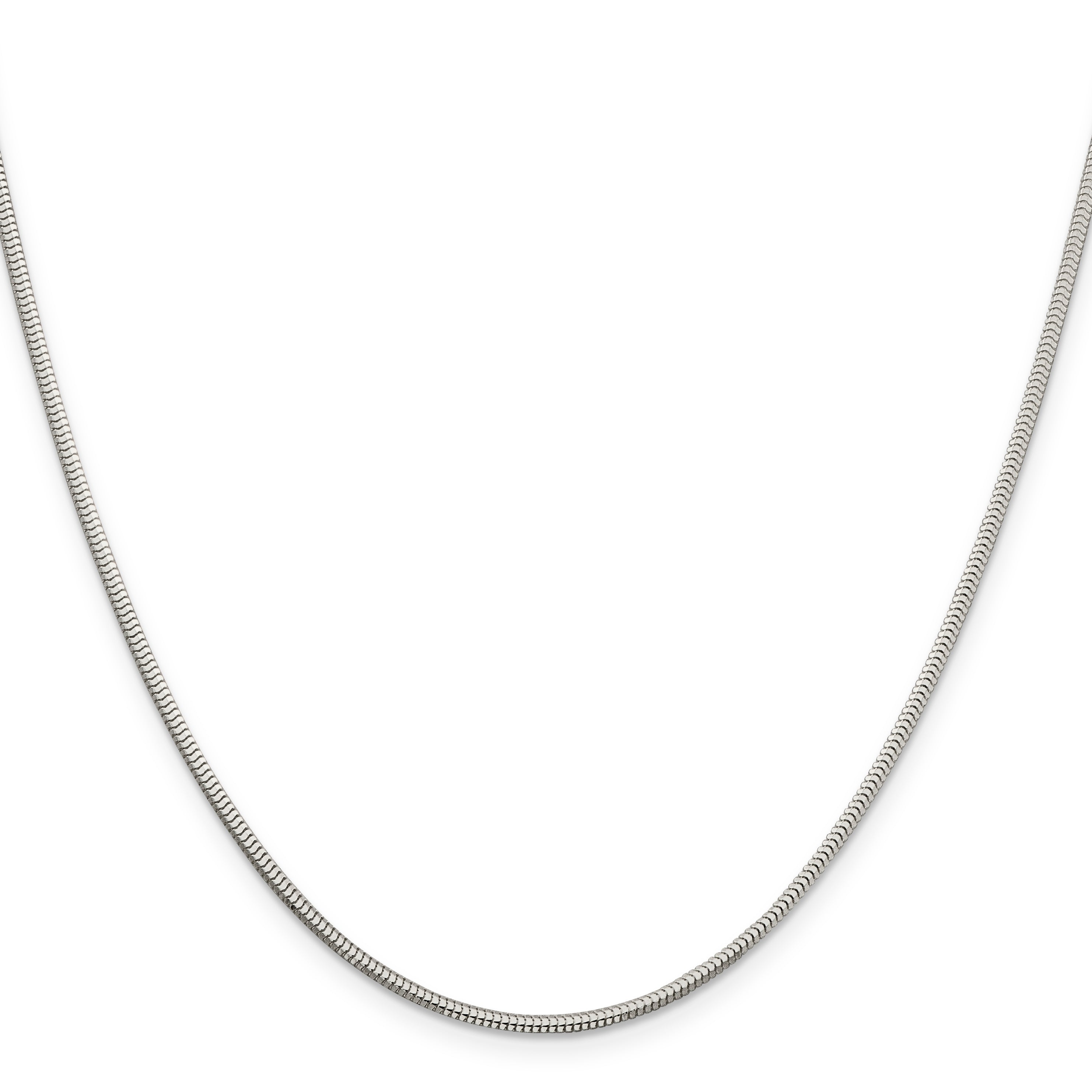 26 Inch Sterling Silver 2mm Diamond-Cut Snake Chain Necklace