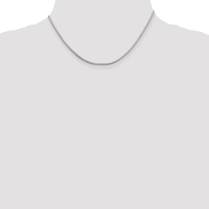 16 Inch Sterling Silver 2mm Diamond-Cut Snake Chain Necklace