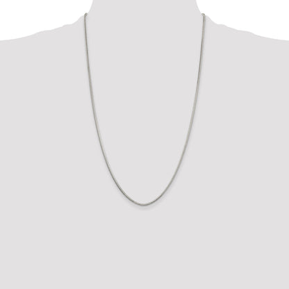 26 Inch Sterling Silver 2mm Diamond-Cut Snake Chain Necklace
