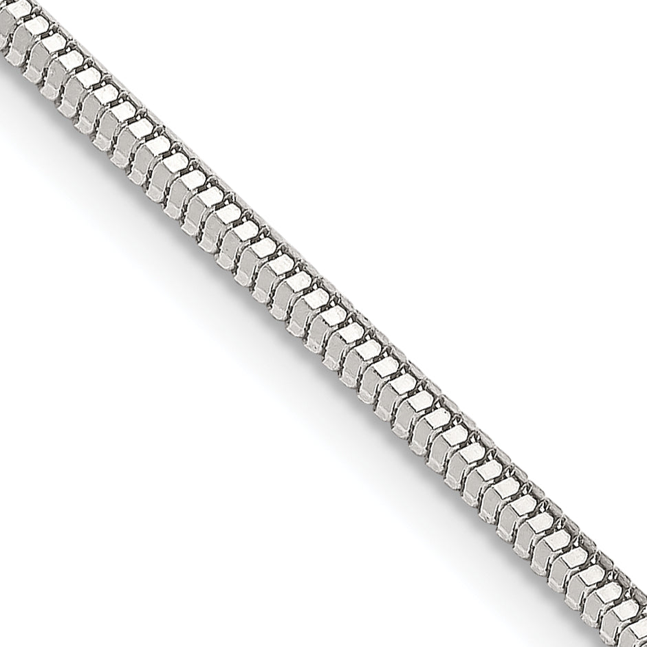 24 Inch Sterling Silver 2mm Diamond-Cut Snake Chain Necklace