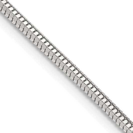 24 Inch Sterling Silver 2mm Diamond-Cut Snake Chain Necklace