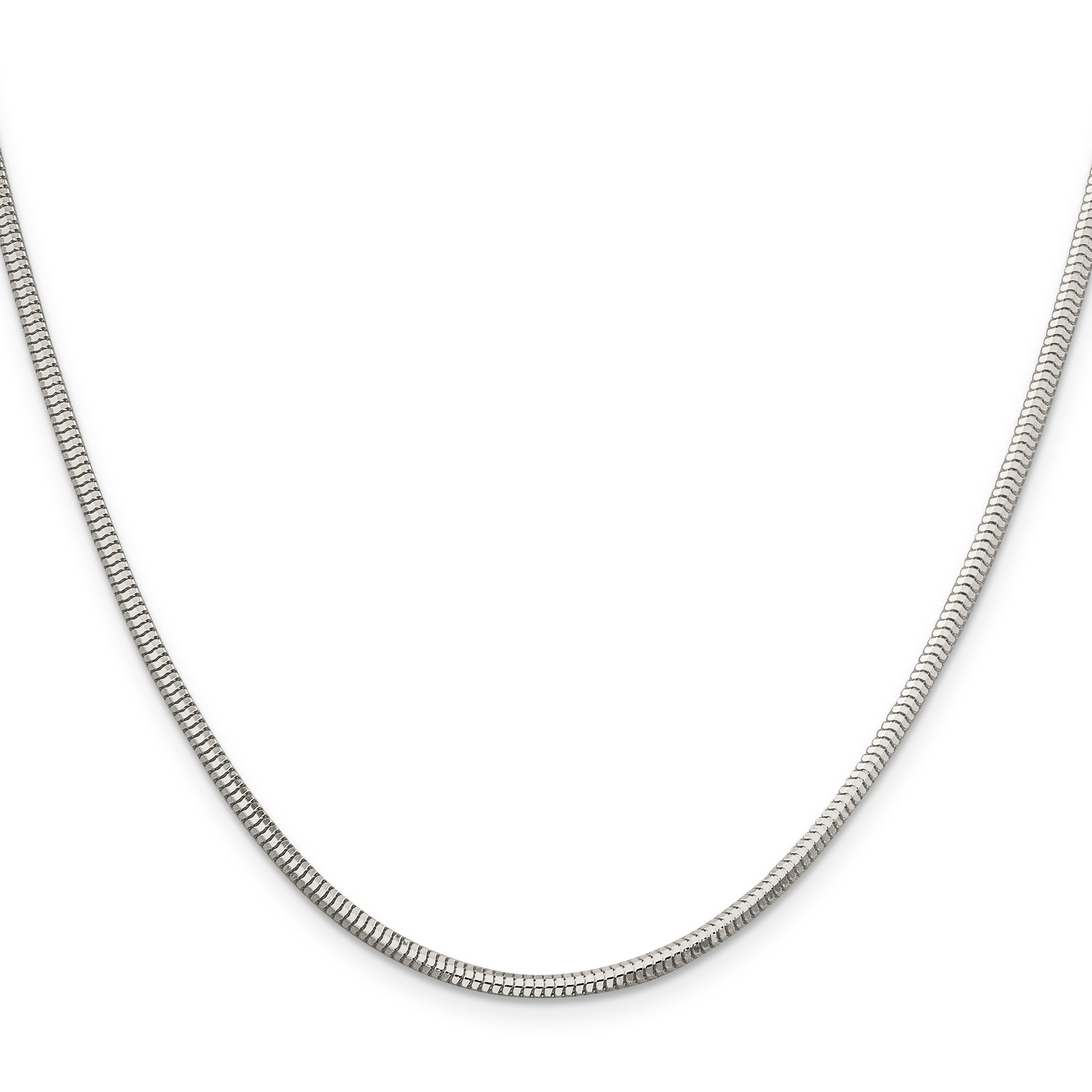 16 Inch Sterling Silver 2.5mm Diamond-Cut Snake Chain Necklace