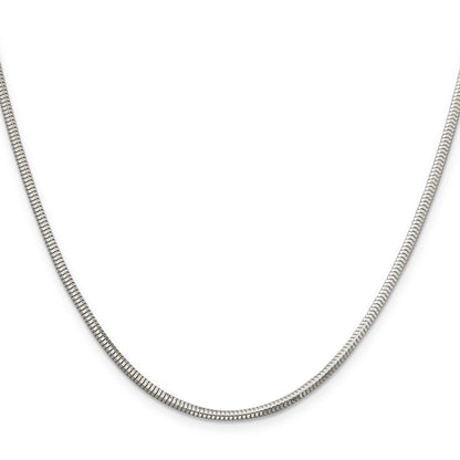 24 Inch Sterling Silver 2.5mm Diamond-Cut Snake Chain Necklace