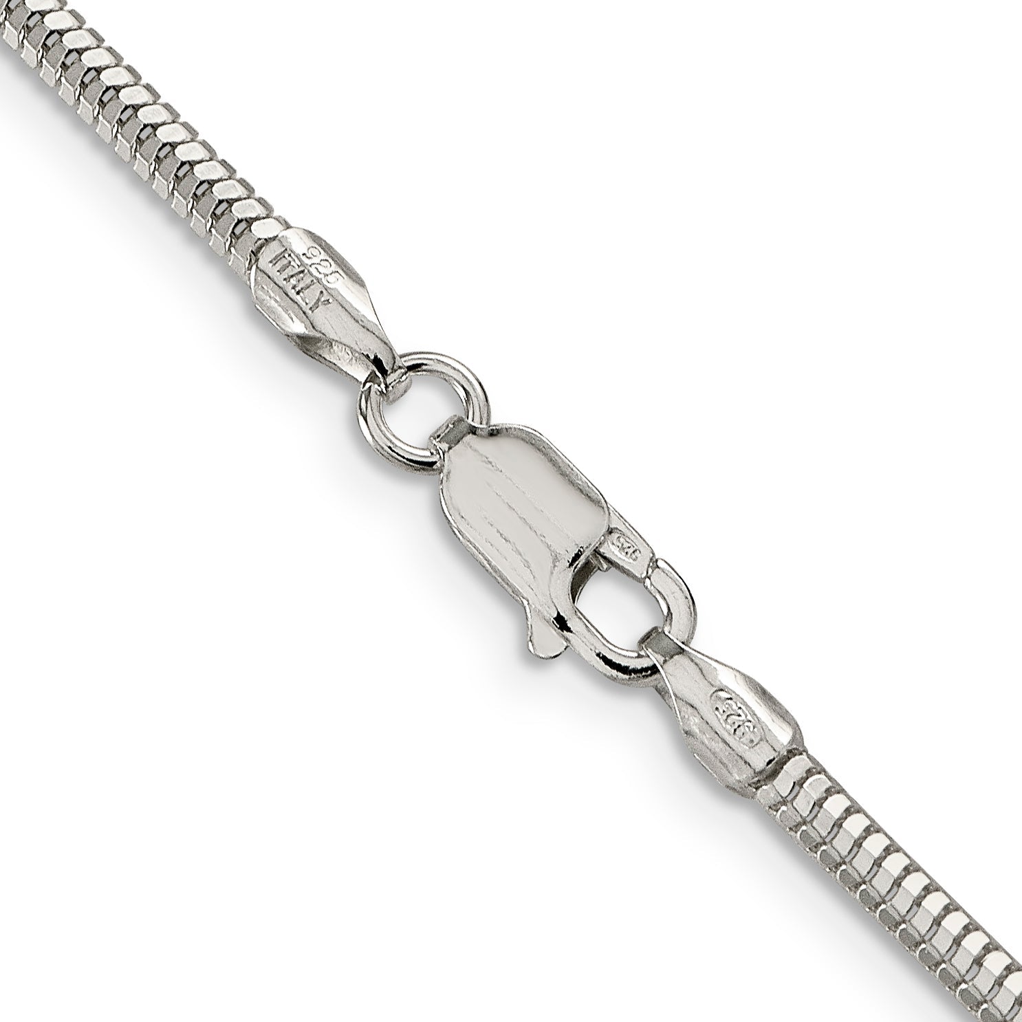 24 Inch Sterling Silver 2.5mm Diamond-Cut Snake Chain Necklace