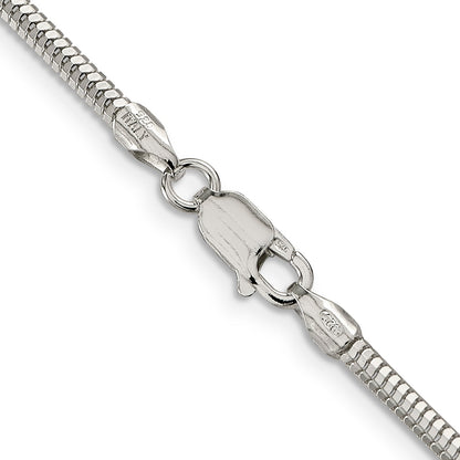 18 Inch Sterling Silver 2.5mm Diamond-Cut Snake Chain Necklace