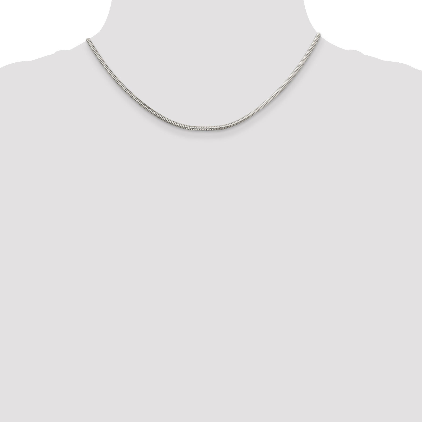 16 Inch Sterling Silver 2.5mm Diamond-Cut Snake Chain Necklace