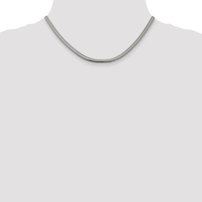 16 Inch Sterling Silver 4.2mm Flat Oval Snake Chain Necklace