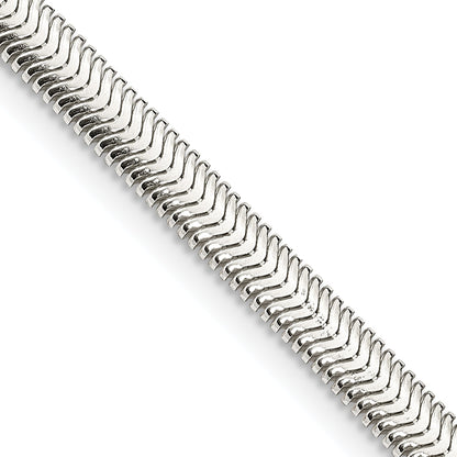 16 Inch Sterling Silver 4.2mm Flat Oval Snake Chain Necklace