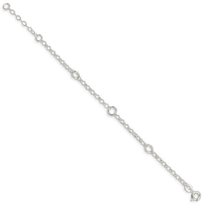 6 Inch Sterling Silver Polished Fancy Rolo Chain Children'S Bracelet
