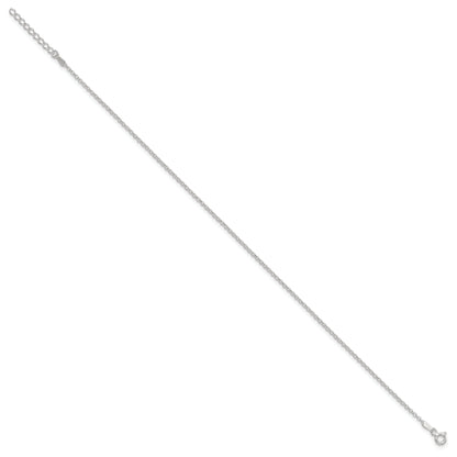 9 Inch Sterling Silver 1.5mm Rolo 9In Plus 1In Ext. Chain Anklet