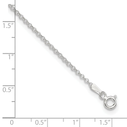 9 Inch Sterling Silver 1.5mm Rolo 9In Plus 1In Ext. Chain Anklet
