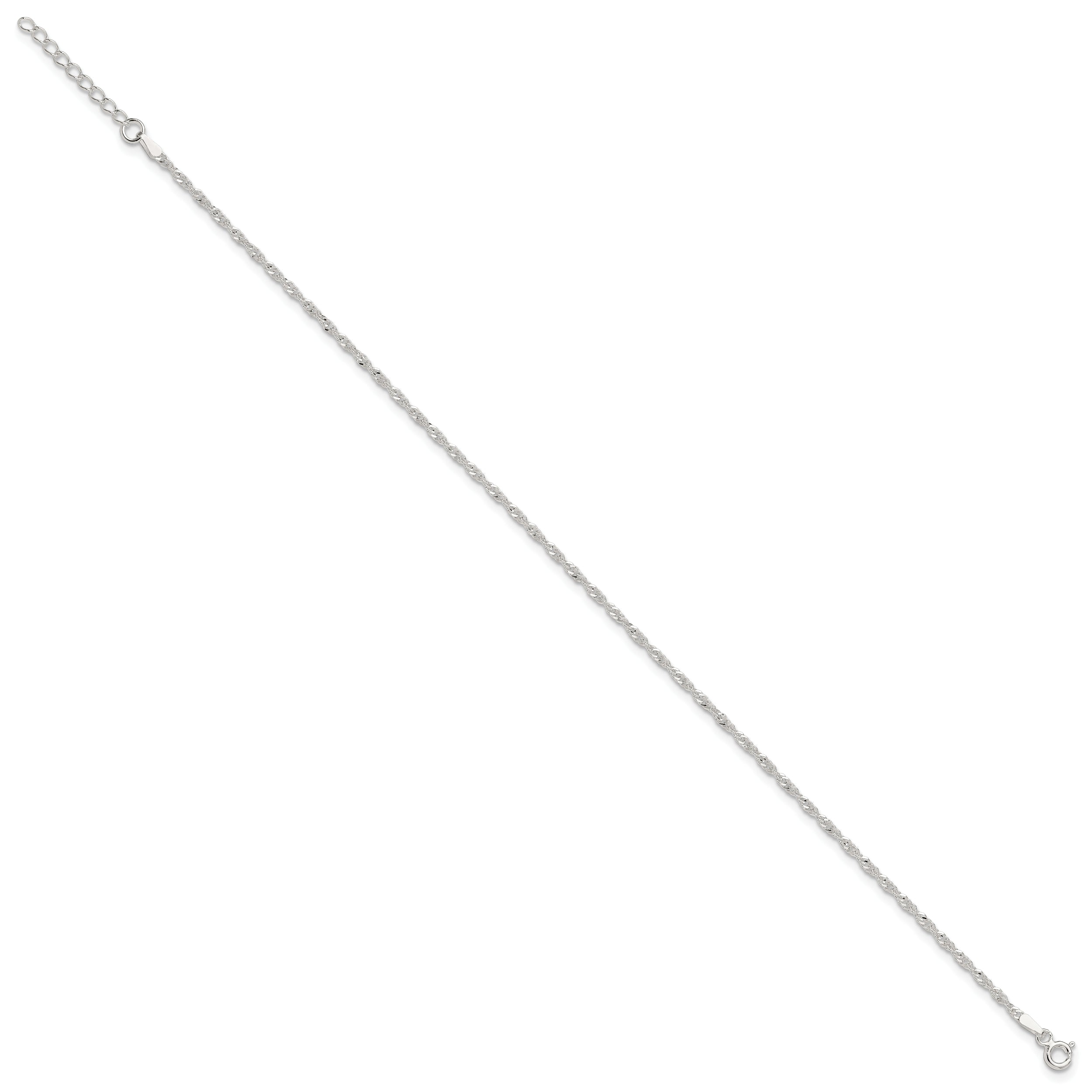 9 Inch Sterling Silver In Singapore Plus 1In Ext. Chain Anklet