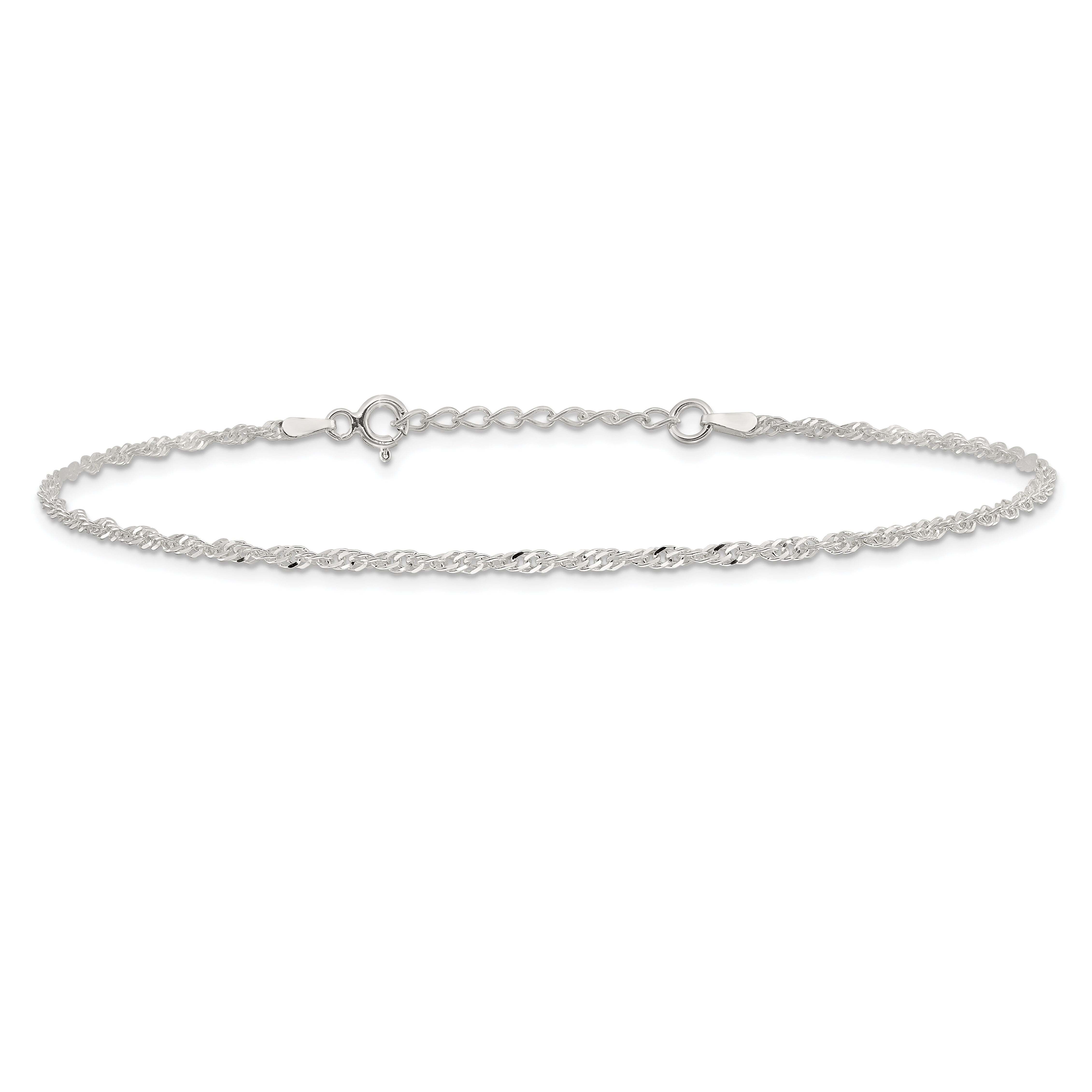 9 Inch Sterling Silver In Singapore Plus 1In Ext. Chain Anklet